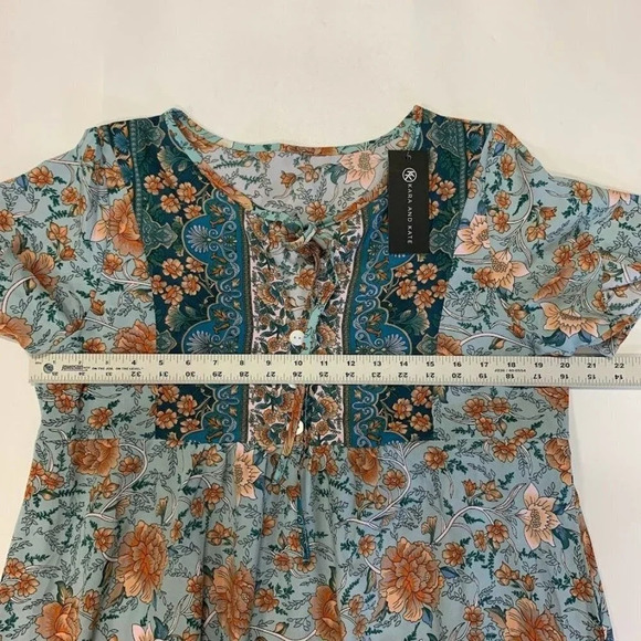 Kara and Kate Women's Floral Button Front Short Sleeve Dress Size L NWT - Picture 10 of 12